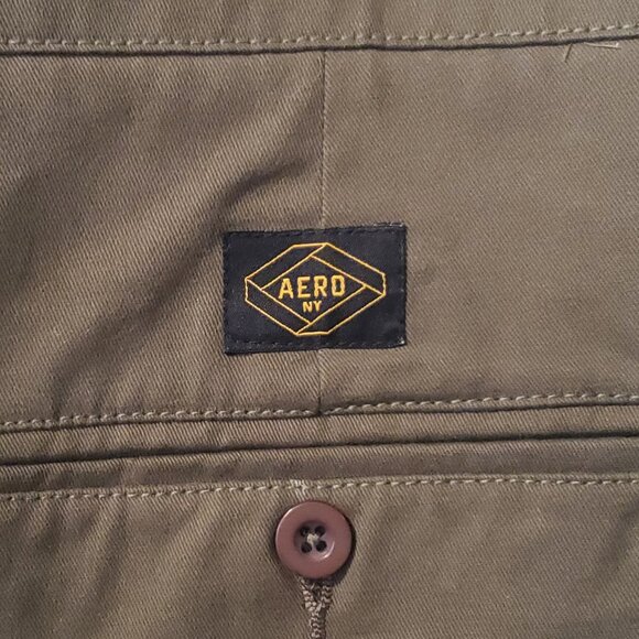 BNWT Aeropostale Reflex Twill Men's Olive Shorts Sz 36 - Picture 7 of 10